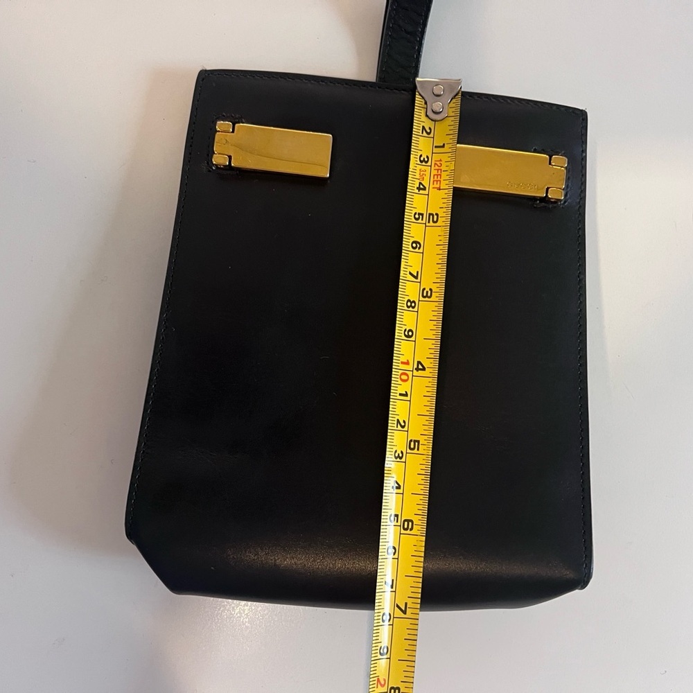 Gucci Black Leather Evening Bag with Gold Hardware and Wrist Strap AUTHENTIC - Picture 9 of 9